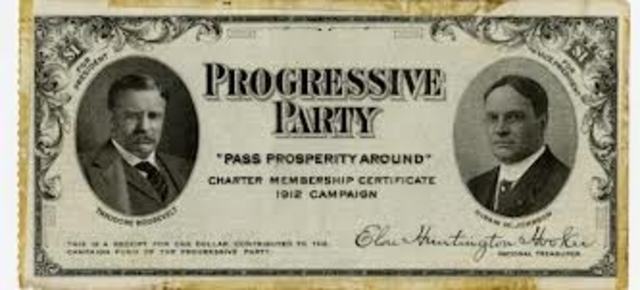 Theodore Roosevelt President and supports Progressivism