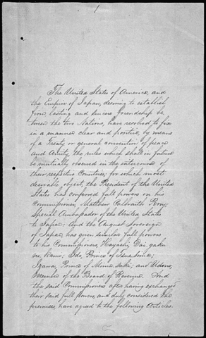 The trade treaty between America and Japan is signed