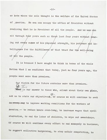 President Franklin Roosevelt's Radio Address unveiling the second half of the New Deal