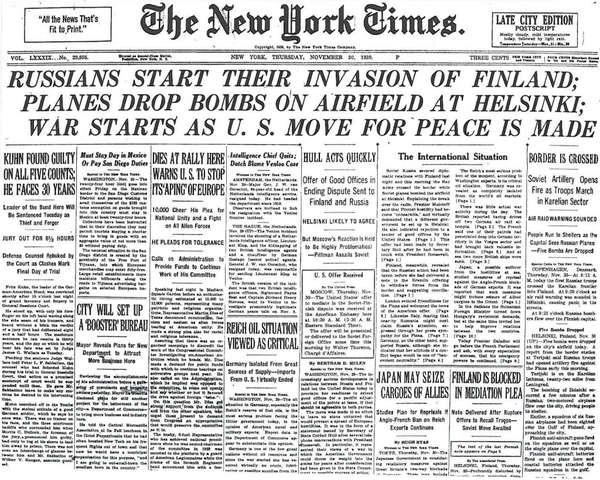 Soviets Invade Finland