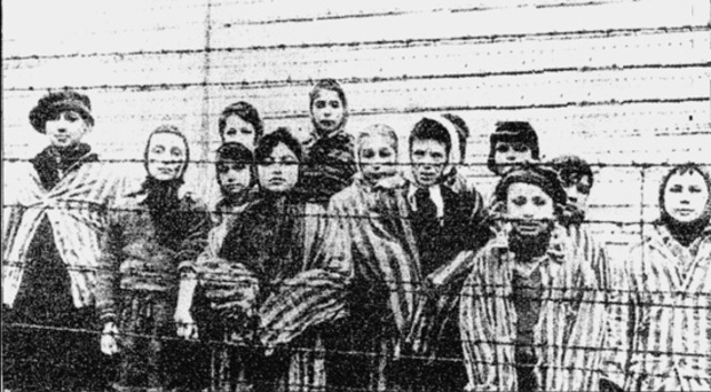 Soviet troops liberate the Auschwitz camp complex