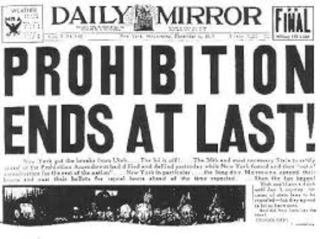 The end of the Prohibition