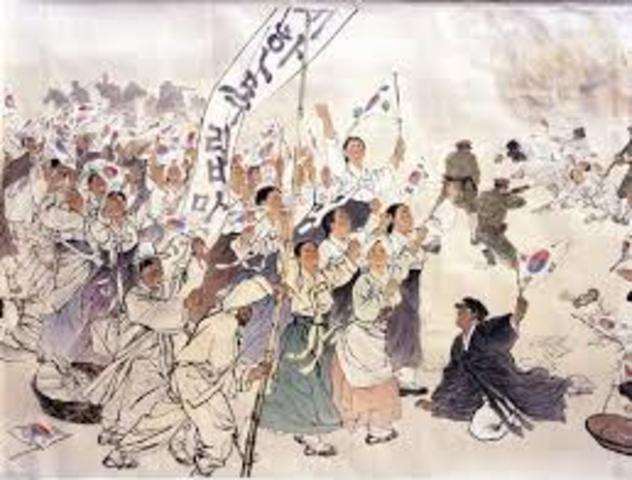 March 1st Movement begins in Korea