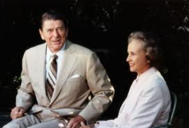 Reagen Appointing The First Woman To The Supreme Court Bench.