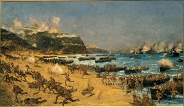 The Australians land at Anzac Cove
