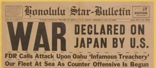 U.S Declares War on Japan
