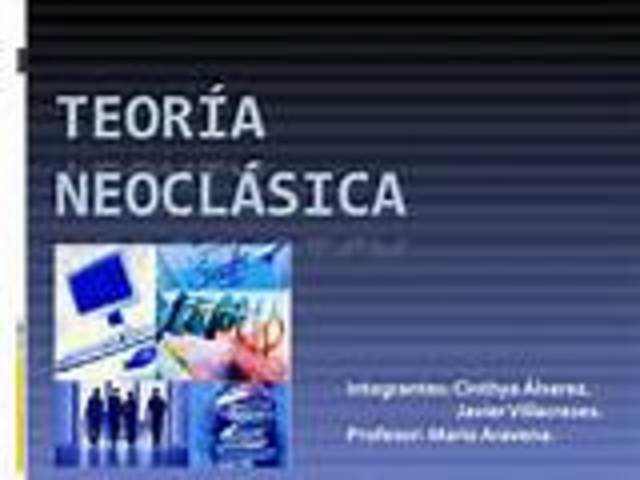TEORIA  NEOCLASICA
