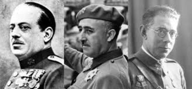 Reunió dels generals Franco, Goded, Fanjul i d'altres comandaments militars