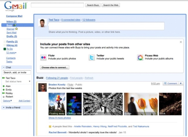Lanzamiento de google buzz