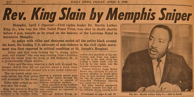 Martin Luther King Jr. Assassinated