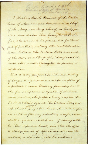 The Emancipation Proclamation