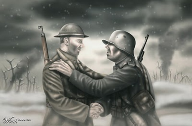 Unofficial christmas truce declared by soldiers along the western front