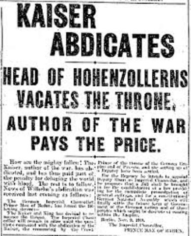 Kaiser Wilhelm II Abdicates