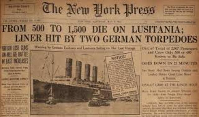 Germany destroy Lusitania submarine WW1