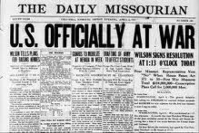 the united states declares war on germany
