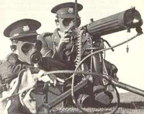 British use gas for the first time during the Battle of the Loos