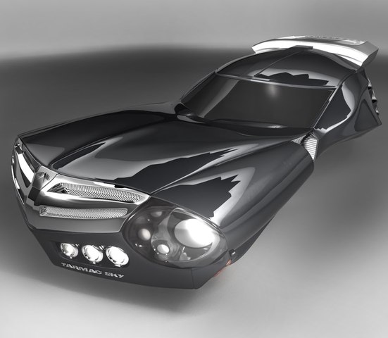 Flying Space car with Mac products inside