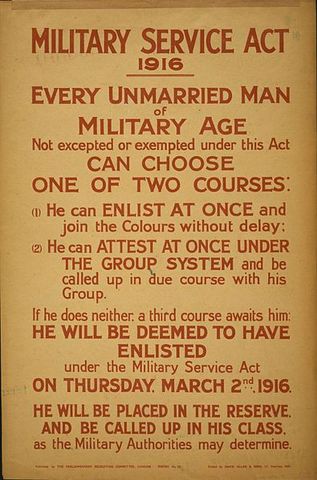 conscription introduced in Britain