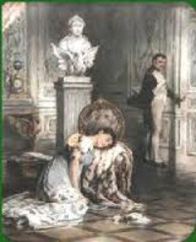 Napoleon ends his marriage to Josephine.