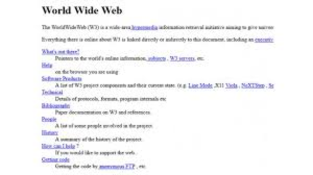 Tim Berners Lee, de la CERN crea la primera página web