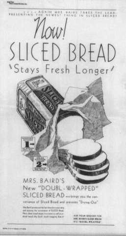 Sliced Bread Invented