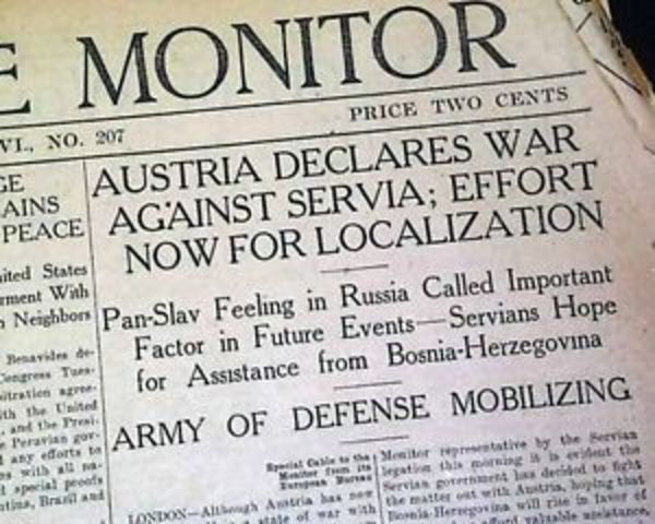 Austria declared war on Serbia