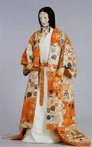 The clothing of the period was typified by gaudy colour, clashing fabrics and alot of gold leaf embroidery