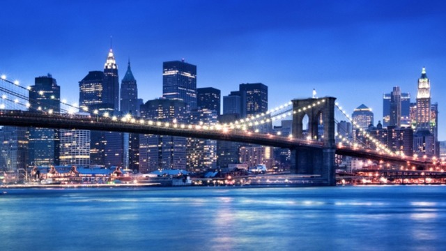 New York City is illuminated with elecricity and lights