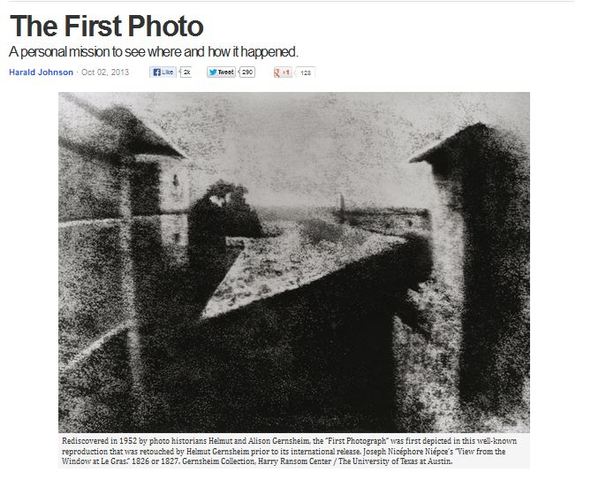 First permanent photograph taken