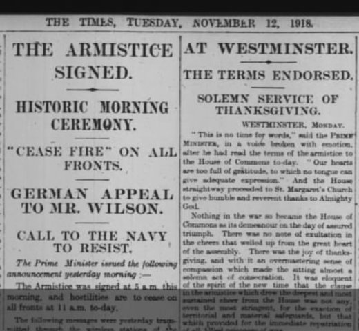 Germany asks allies to sign the armistice.