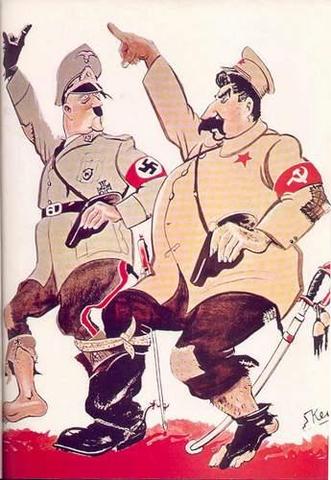 Firma Hitler con Stalin de el pacto Germano-Sovietico