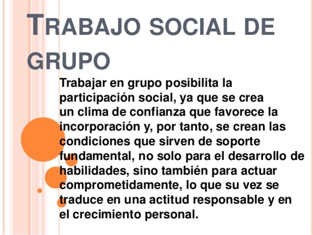 Trabajo social en Grupo