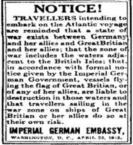 Germany declares a "war zone" around Great Britain