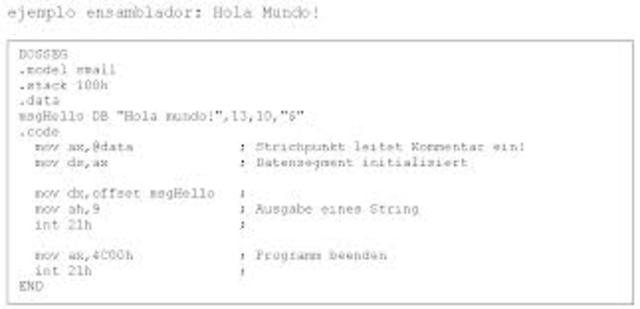Desarrollo del lenguaje ensamblador