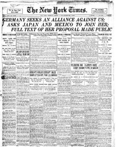 German tries to be allies with Mexico.