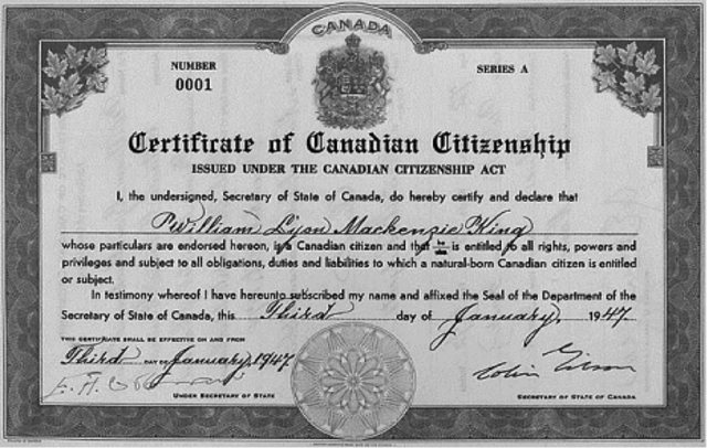 Canadian Certificate of Citizenship