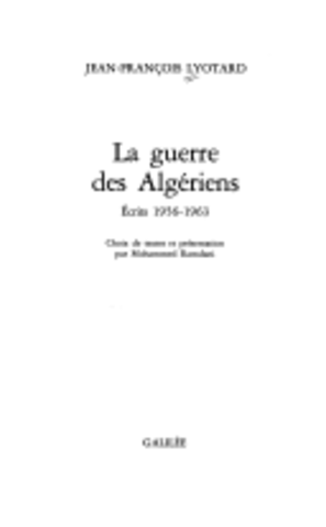 La Guerre des Algériens