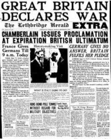 Britain Declared War on Germany