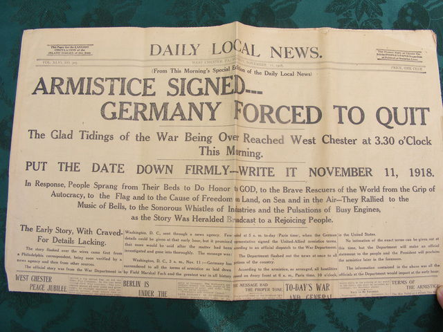 Germany signs armistice with the Allies