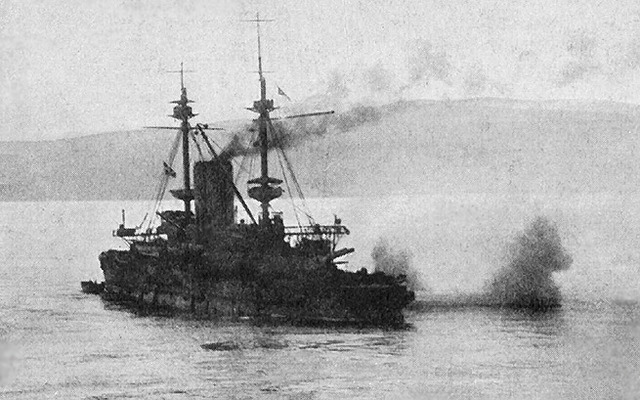 Britain bombarded Turkish forts in the Dardanelles