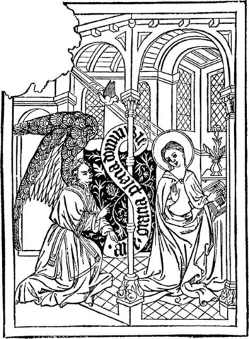 Block print of the Annunciation
