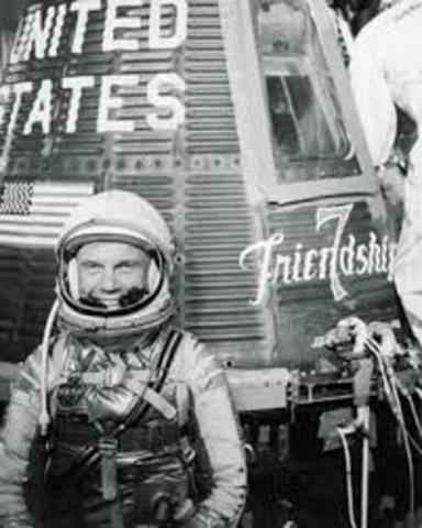 US Astronaut John Glenn Makes Makes first Orbital Mission Around the Earth