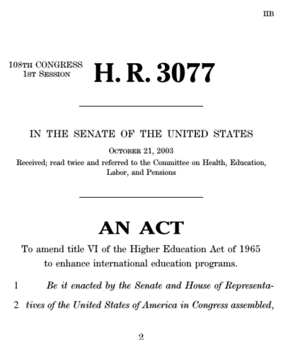 The Higher Education Act
