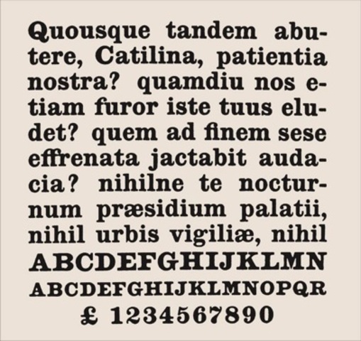 Henry Caslon, Ionic type specimen