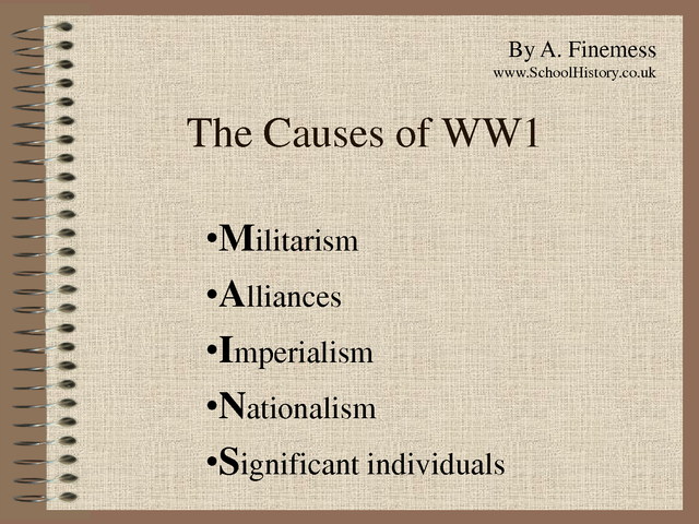 Causes of WW1.