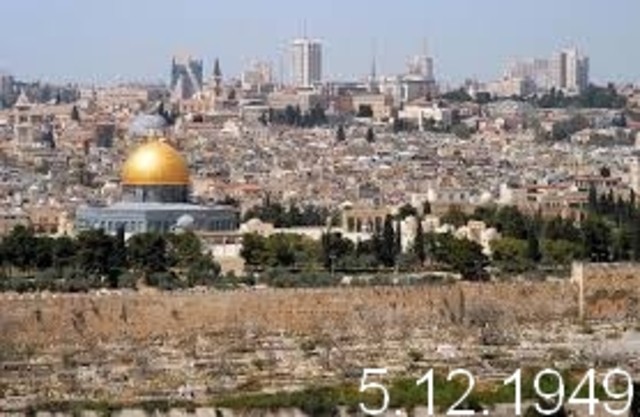 דוד בן גוריון מכריז על ירושלים כעל בירת מדינת ישראל