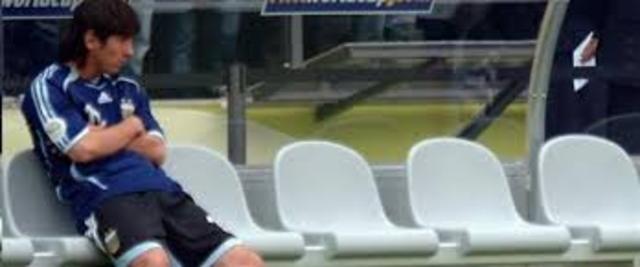 Messi suplente Alemania, no entró.