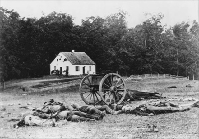Mathew Brady, “Dunker Church and the Dead,”