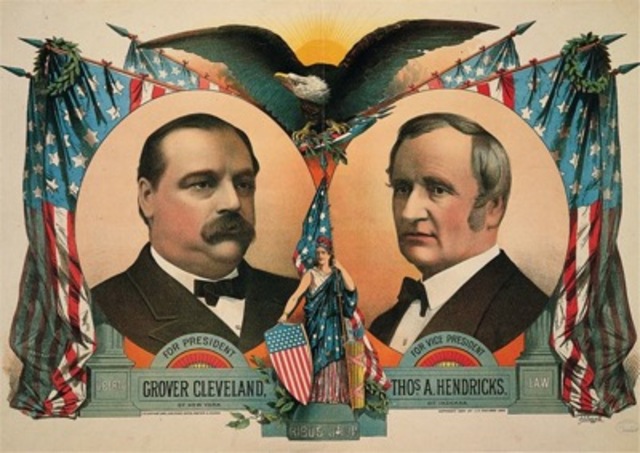 S. S. Frizzall (artist) and J. H. Bufford's Sons (printers), poster for the Cleveland and Hendricks presidential campaign