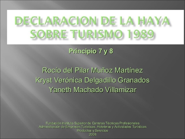 declaracion de haya sobre turismo
